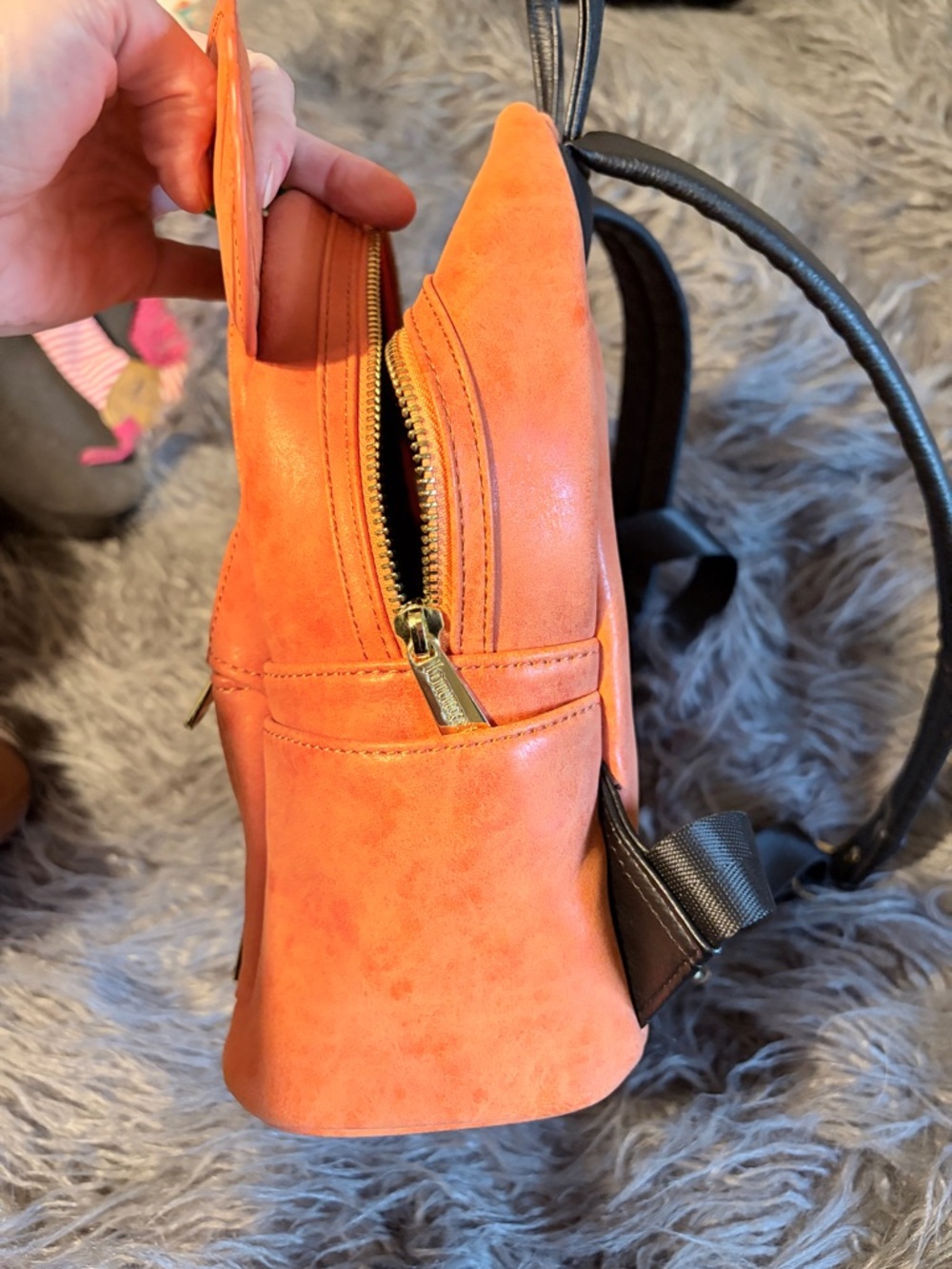 Loungefly Orange Pumpkin Mickey Ear Mini Backpack - Picture 5 of 8